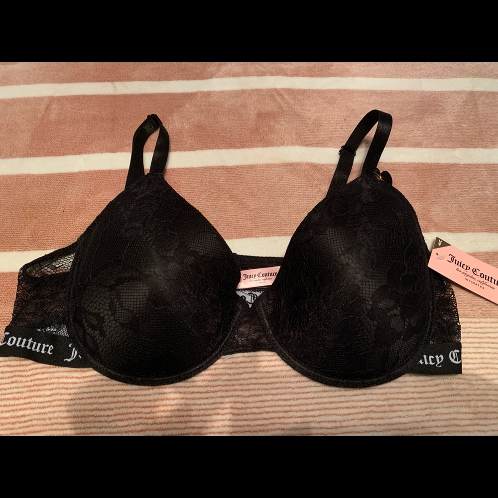 Sz 40C Black Juicy Couture Bra NWT